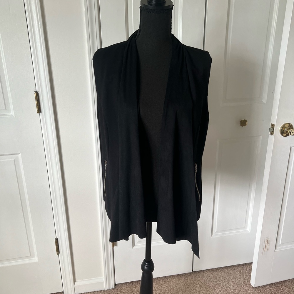 Waterfall sleeveless cardigan